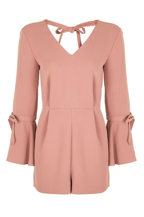 Tall Tie Trumpet Sleeve Playsuit