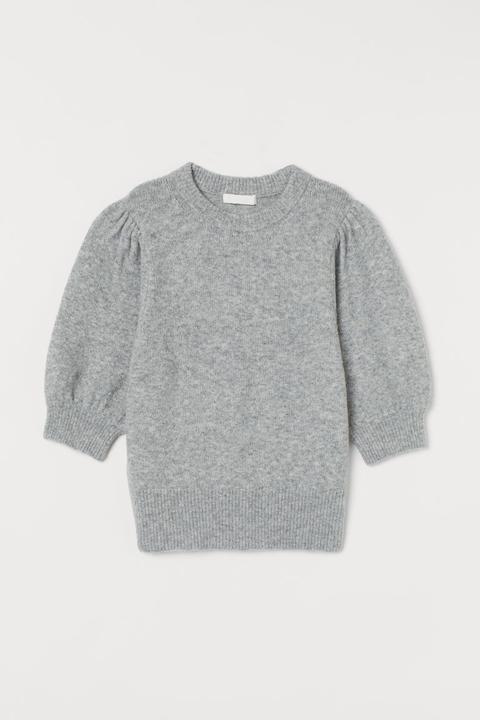 Jersey Con Mangas Abullonadas - Gris