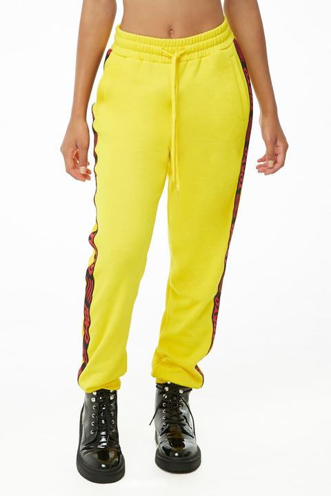 yellow and black joggers