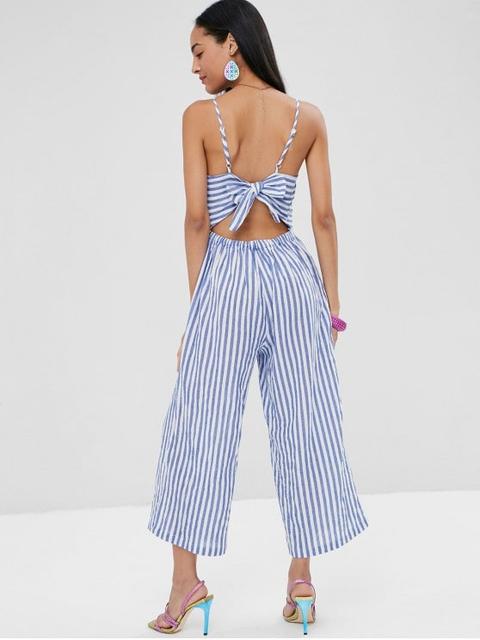 Mono Con Rayas Anudadas Cami Light Steel Blue