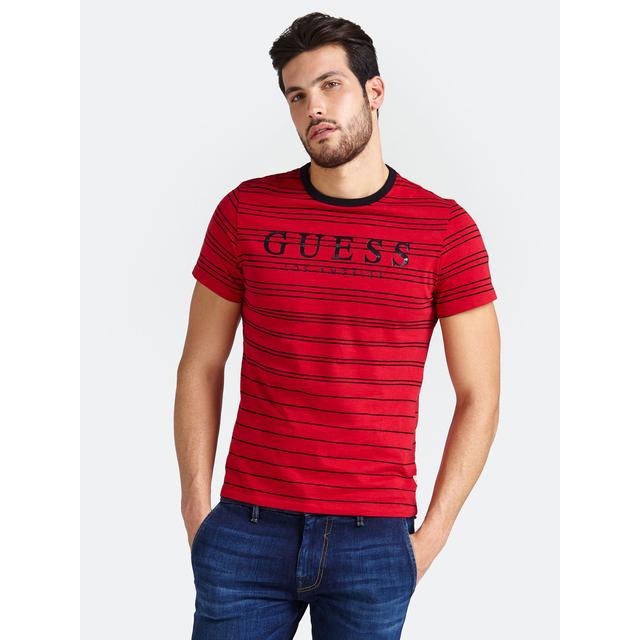 Polo guess uomo a righe blu rosso - Stileo.it