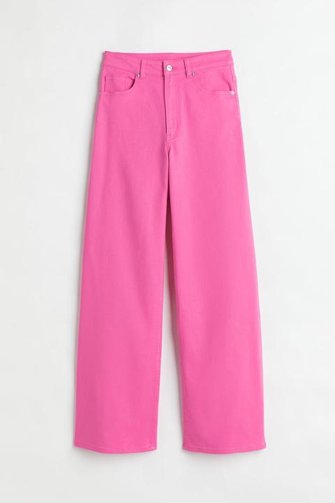 Wide Twill Trousers - Pink