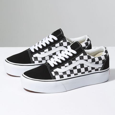 Vans Checkerboard Old Platform Shoes Women Black from Vans on 21 Buttons
