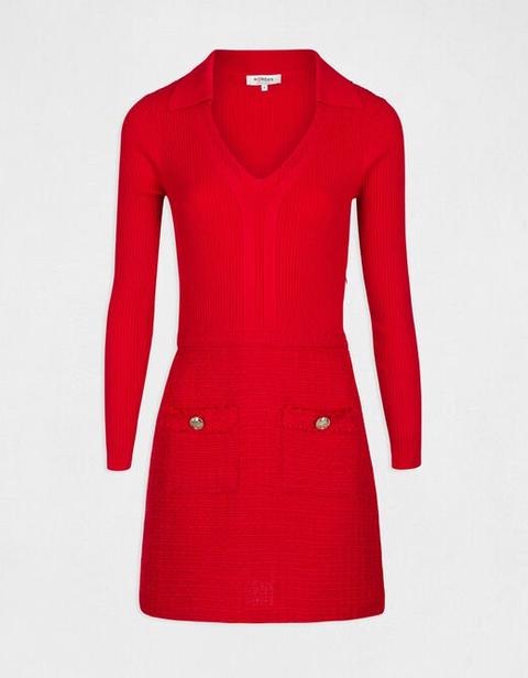 robe maille rouge