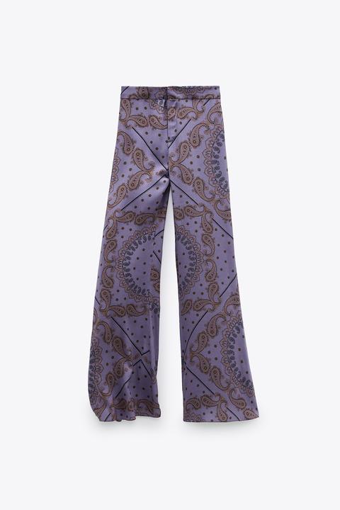 Printed Flared Trousers