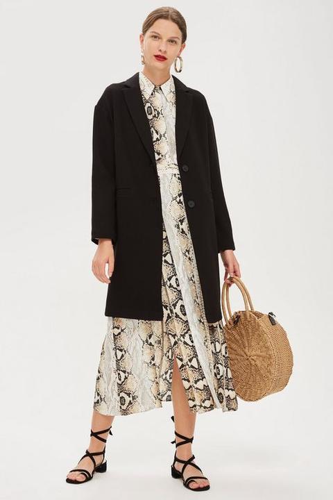 Womens Crepe Coat - Black, Black