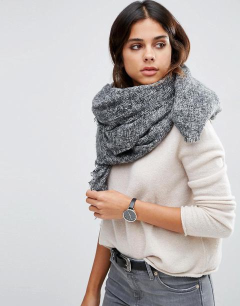 Asos - Sciarpa Oversize Quadrata In Due Tonalità - Grigio