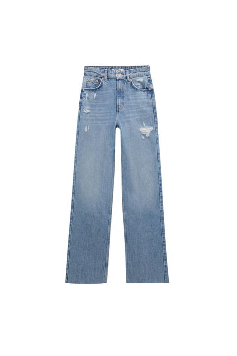 Jeans Rectos Básicos Tiro Alto