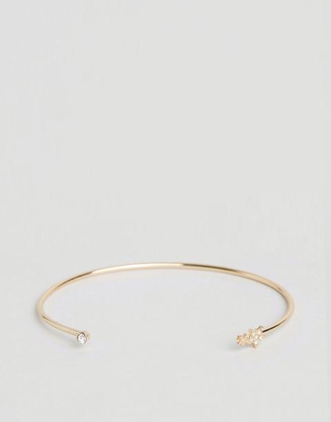 Asos - Bracciale Rigido Aperto Con Stelline - Oro