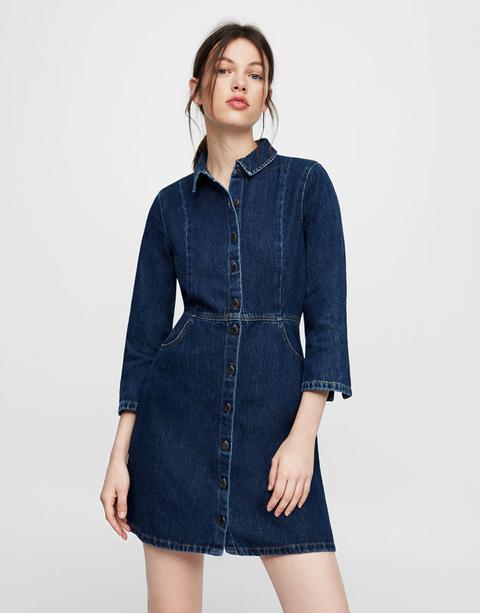 Vestido Vaquero Cierre Botones from Pull and Bear on 21 Buttons