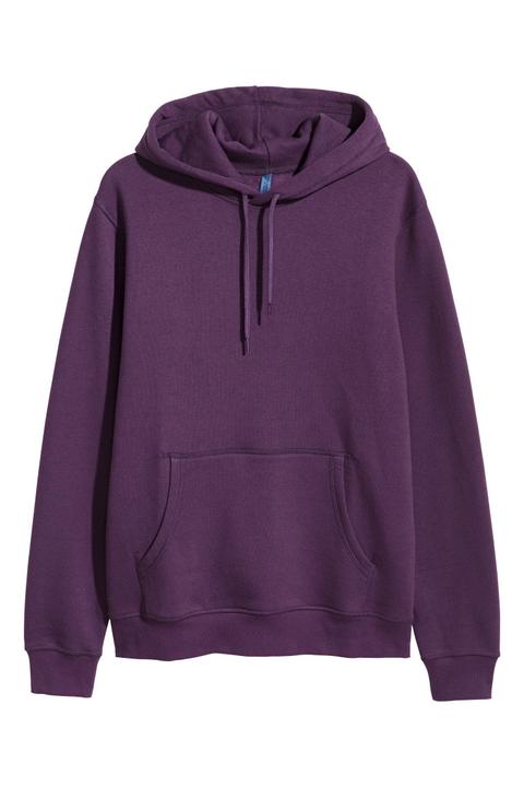 H & M - Maglia Col Cappuccio - Viola