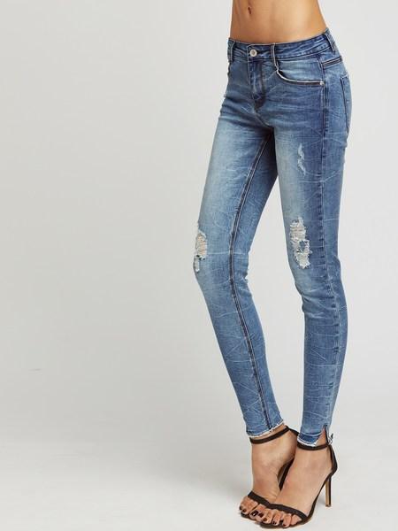 Jeans Lavaggio Effetto Break - Blu