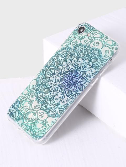 Funda Para Iphone 7 Con Estampado De Flor - Verde