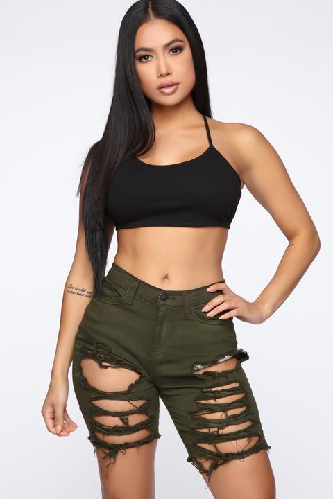 Every Little Thing Strappy Crop Top - Black