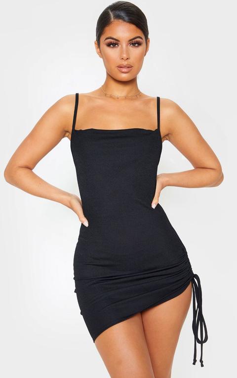 Ruched side outlet bodycon dress