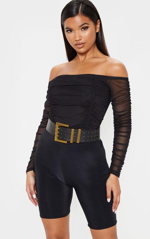 ruched bardot bodysuit