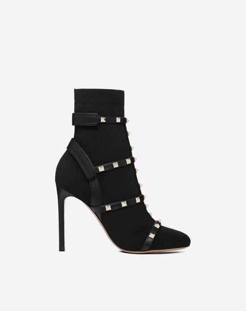 Stivaletto Rockstud Con Cinturini 105mm