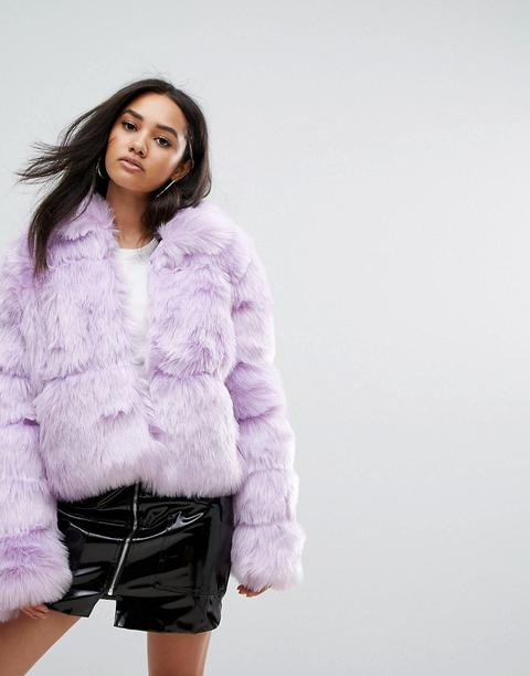 Missguided - Pelliccia Sintetica Corta - Viola