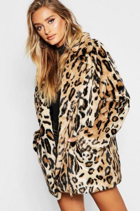 Leopard Faux Fur Coat