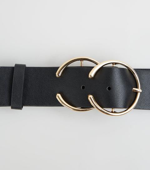 Black Double Horseshoe Buckle Belt New Look