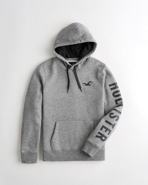 hollister printed logo hoodie