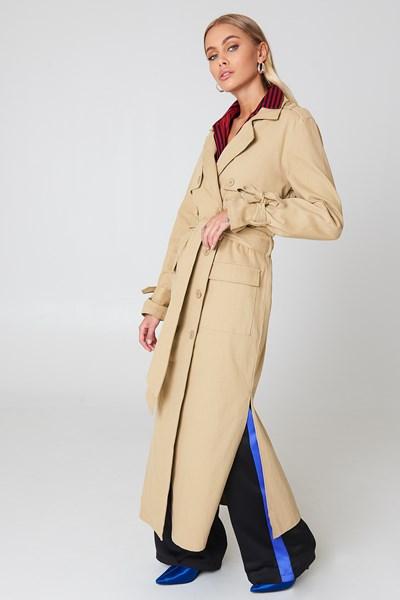 Na-kd Classic Ankle Trench Coat - Beige