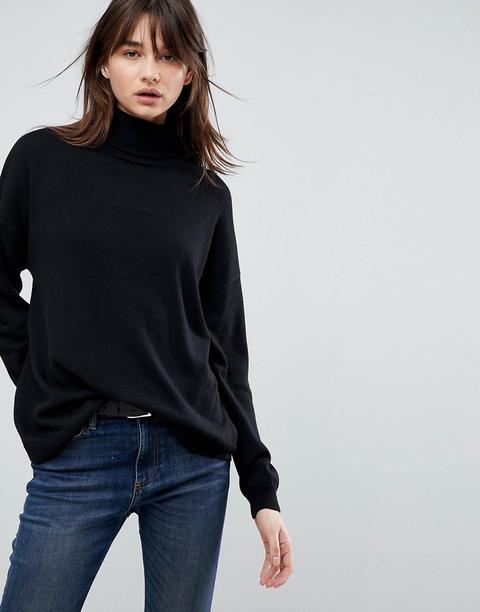 Asos - Maglione Oversize Con Collo Ampio - Nero
