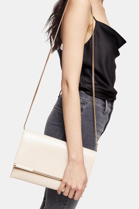 Womens Cara Stone Bar Clutch Bag - Stone, Stone