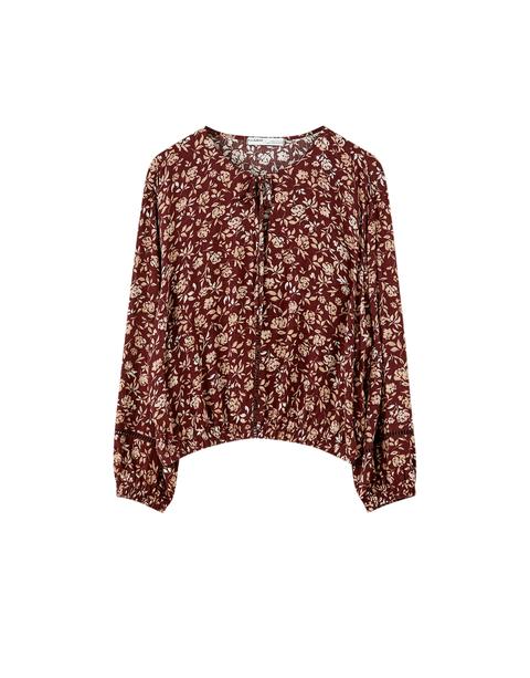 Blusa Estampada Puntilla Goma