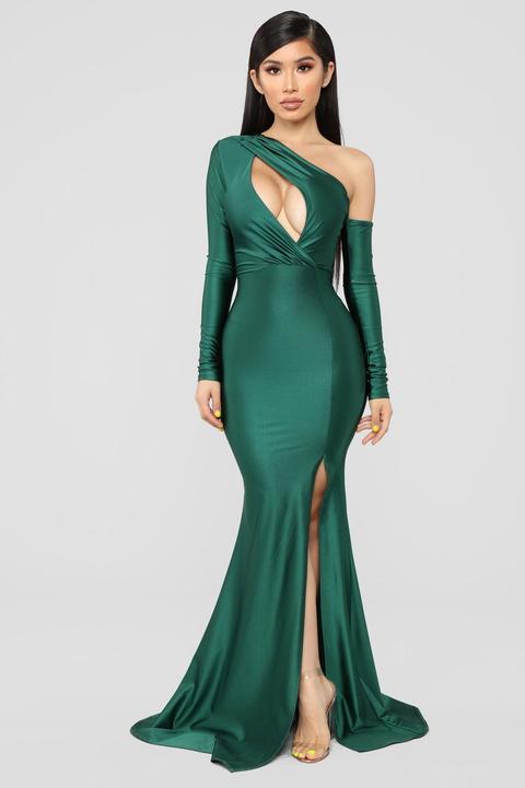 Fashion nova shop hunter green dress