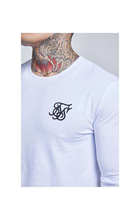 Siksilk Long Sleeve Gym Tee White Men Sizes Top