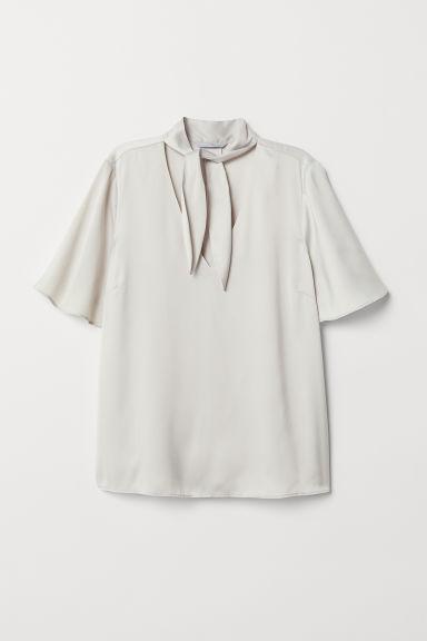 H & M - Camicetta Con Fiocco - Beige