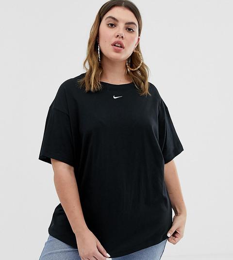 Nike Plus Black Mini Swoosh Boyfriend T-shirt