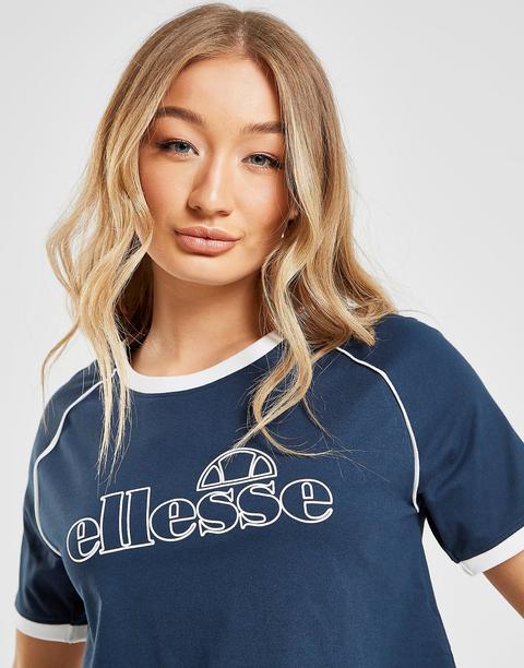 ellesse piping crop polo shirt