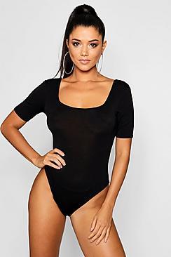 Basic Square Neck Short Sleeve Bodysuit