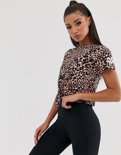 Camiseta Con Nudo En La Parte Delantera Y Estampado De Leopardo De Asos 4505