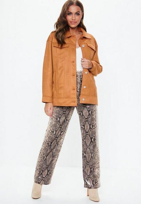 Missguided tan deals trucker jacket