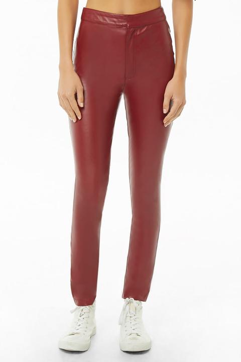 faux leather skinny pants forever 21