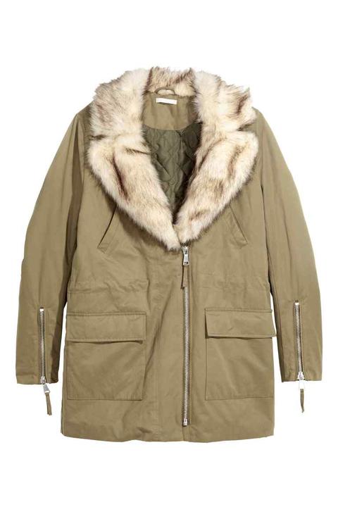 Parka Con Finta Pelliccia