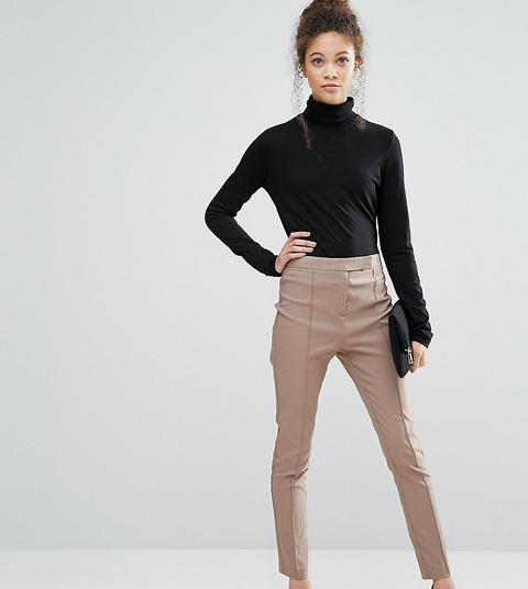 Asos Petite - Pantaloni A Vita Alta - Beige