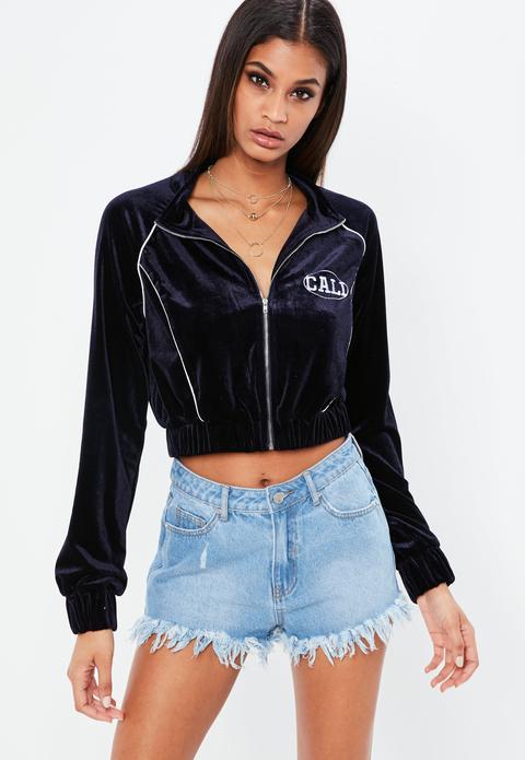 Nabilla X Missguided Blue High Waisted Denim Shorts