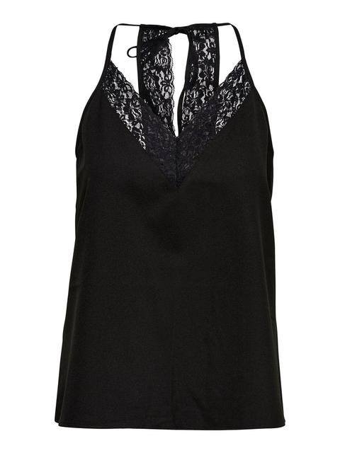 Only Spitzendetail Top Damen Schwarz