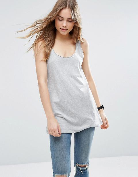 Asos - Canotte Basic Lunghe - Grigio