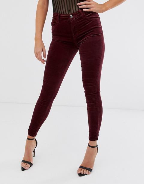 J Brand - Maria - Jeans Skinny A Vita Alta - Rosso