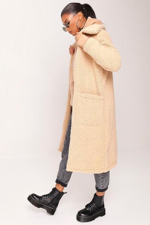 Stone Long Line Shaggy Fleece Jacket