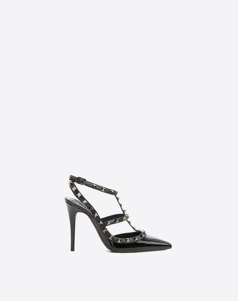 Patent Rockstud Noir Caged Pump 100mm