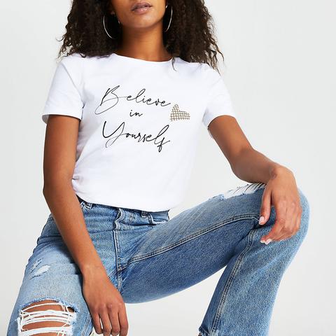 White 'believe In Yourself' T-shirt