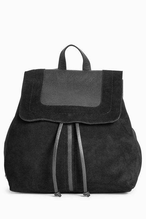 Black Leather Rucksack