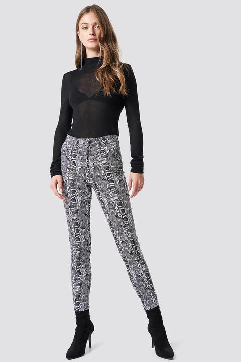 Na-kd Trend Snake Printed Skinny Jeans - Multicolor
