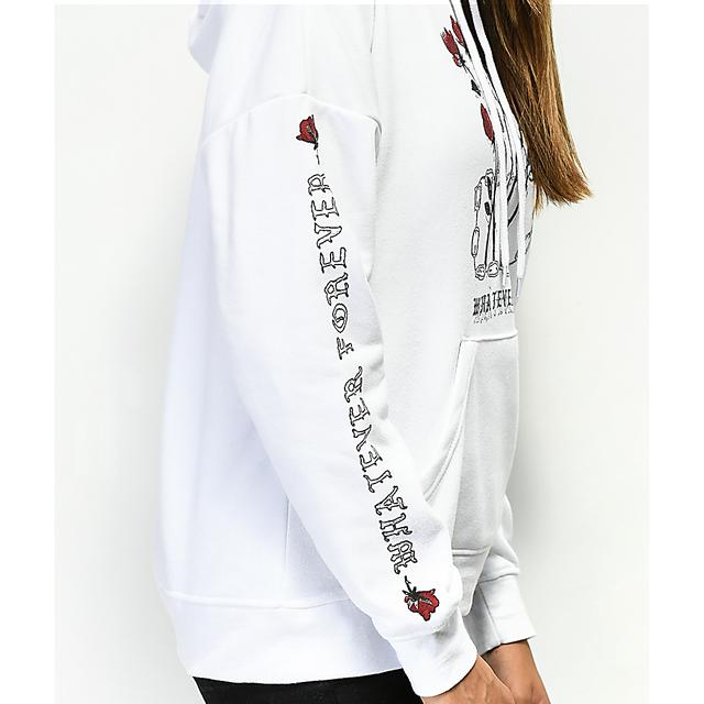 empyre fredia rose white hoodie